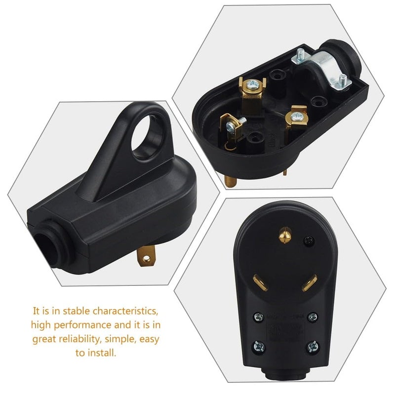 RV Plug 30 Amp RV Replacement Male Plug 3-Prong RV Plug with Handle US Plug - Image 3