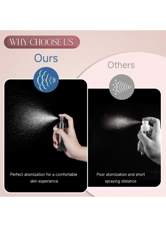 LUMYA 4PCS Spray Bottle Set, Small Spray Bottle, Empty Clear Fine Mist Spray Bottles, Travel Spray Bottles, Refillable Liquid Containers for Cleaning, Perfume, Skin Care, Hair, Gardening (Black) - Image 4