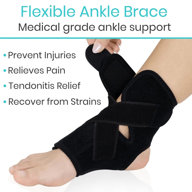 Vive Ankle Brace for Sprained Ankle  Adjustable Ankle Sleeve for Plantar Fasciitis Tendonitis Sprains Swollen Feet  Lace Up Support Wrap for Running Sports Injuries Recovery Fits Right  Left - Image 2