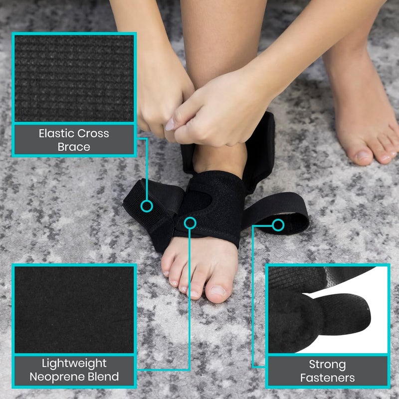 Vive Ankle Brace for Sprained Ankle  Adjustable Ankle Sleeve for Plantar Fasciitis Tendonitis Sprains Swollen Feet  Lace Up Support Wrap for Running Sports Injuries Recovery Fits Right  Left - Image 5