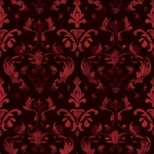 FLFK Gothic Peel and Stick Wallpaper, 16 x 128 inches, Black and Red, for Walls, Kitchen, Bathroom, Bedroom, Living Room, Dining Room, Office, Home Decor - Image 1