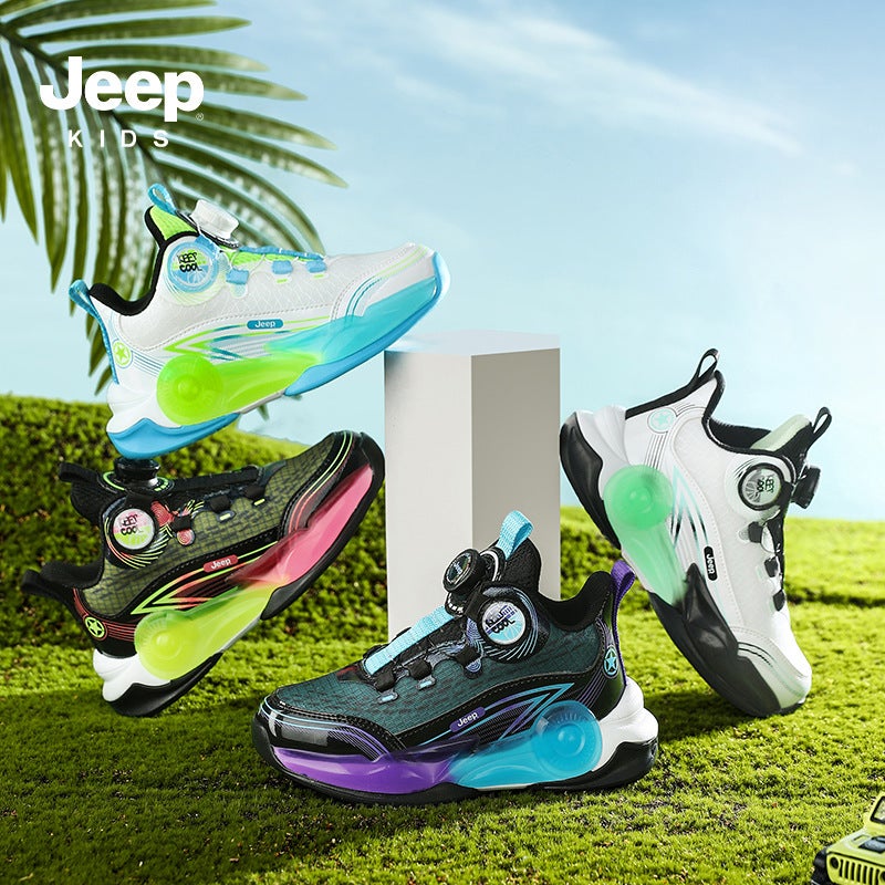 Jeep Children'S Shoes Boys Autumn 2024 Middle And Big Kids Knob Basketball Shoes Girls Breathable Sneakers Training Sports Shoes - Image 4