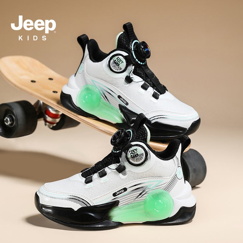 Jeep Children'S Shoes Boys Autumn 2024 Middle And Big Kids Knob Basketball Shoes Girls Breathable Sneakers Training Sports Shoes - Image 5
