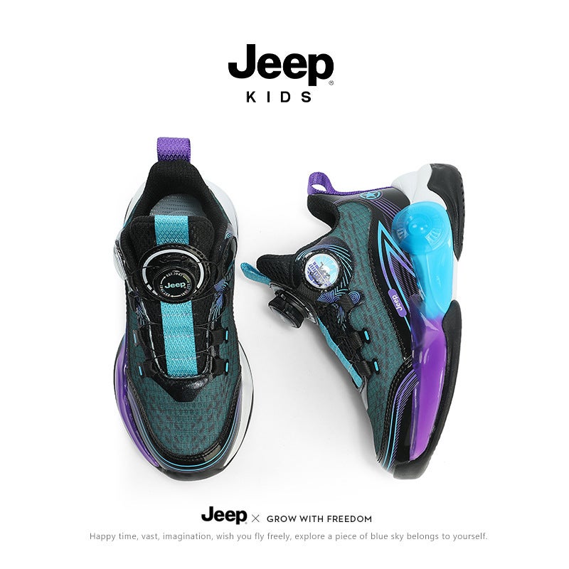 Jeep Children'S Shoes Boys Autumn 2024 Middle And Big Kids Knob Basketball Shoes Girls Breathable Sneakers Training Sports Shoes - Image 3