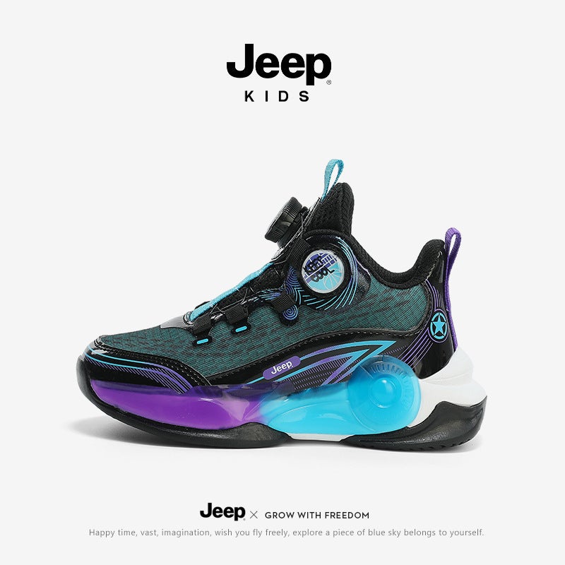 Jeep Children'S Shoes Boys Autumn 2024 Middle And Big Kids Knob Basketball Shoes Girls Breathable Sneakers Training Sports Shoes - Image 2