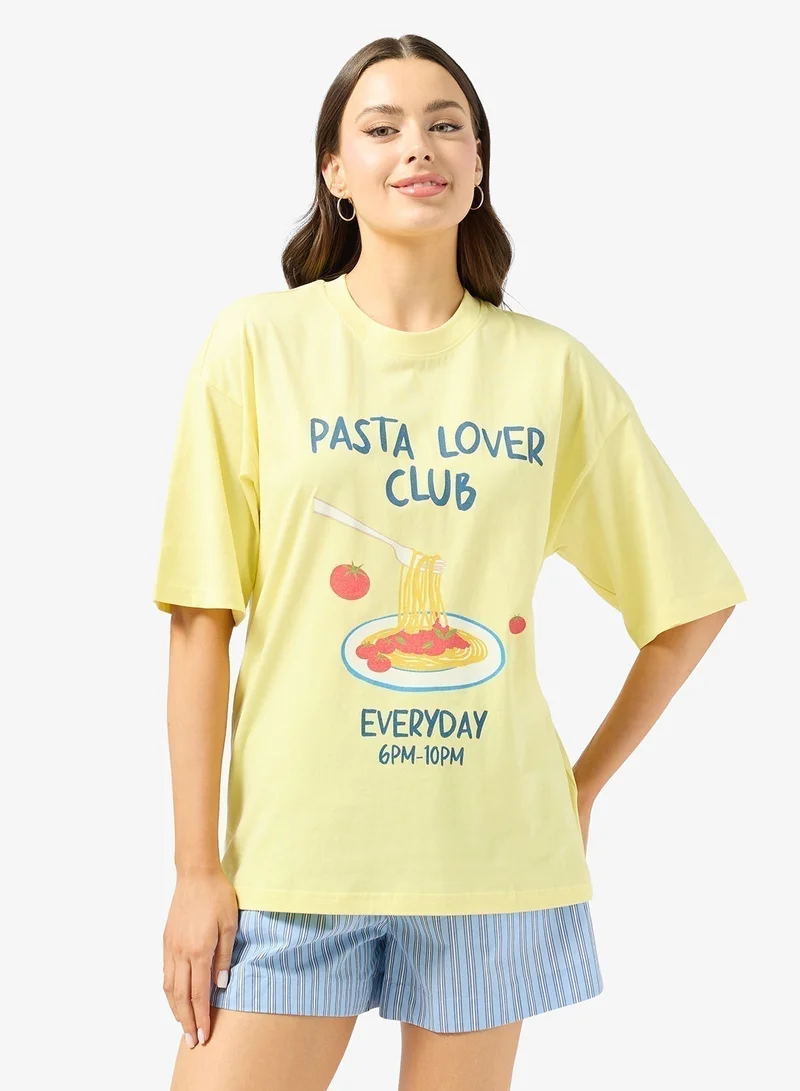 Ginger Cotton Oversize Travel Graphic T-shirt