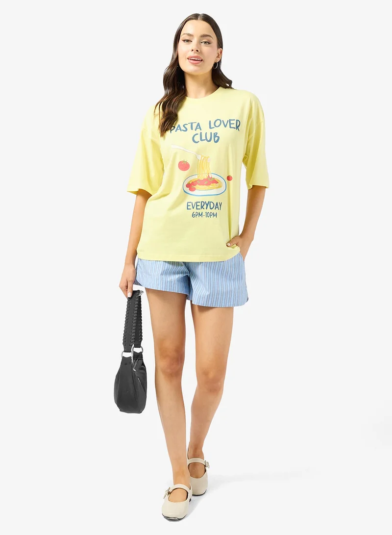 Ginger  Cotton Oversize Travel Graphic T-shirt for Women | Best Price UAE