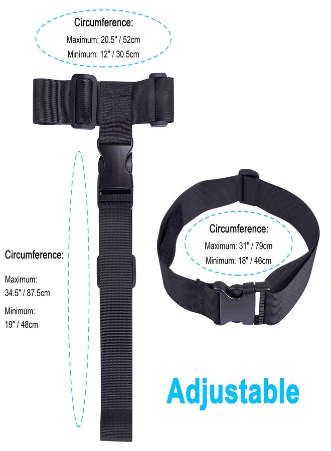 ويزدوم برو حزام أمتعة Wisdompro قطعتين، حزام حقيبة سفر شديد التحمل وقابل للتعديل، ملحقات سفر لربط حقائبك معًا - أسود (نوع T وعادي) - Image 3