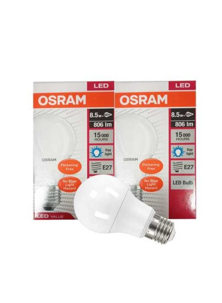 Osram Classic A60 E27 LED Bulb 8.5W Day Light 2 count