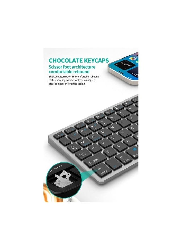 Protect PROTECT Bluetooth Rechargeable Full Keyboard and Mouse Combo | Slim Design | Multi-Device Connectivity PC Laptop Desktop iMac iPad iPhone - HT-KB333  - Image 5