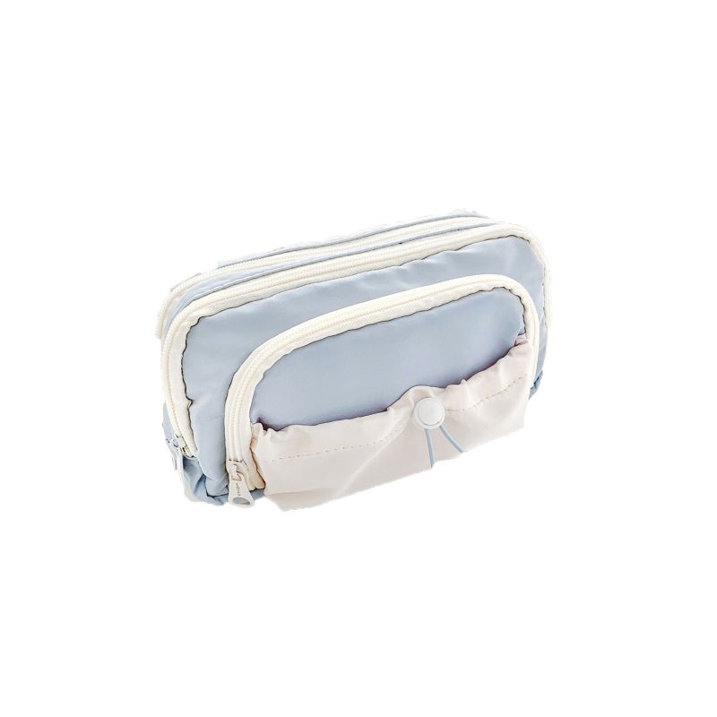 Pen Case: Beige Large Capacity Multi-Layer Storage - High-Value Design Pencil Box for Students Stationery Organization - Image 3