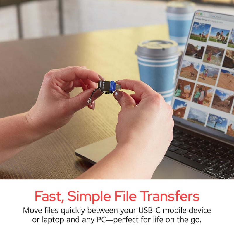Verbatim 32GB Store â€˜nâ€™ Go Dual OTG USB 3.2 Gen 1 Flash Drive for USB-C Devices â€“ 2 in 1 Type C Thumb Drive - Image 2