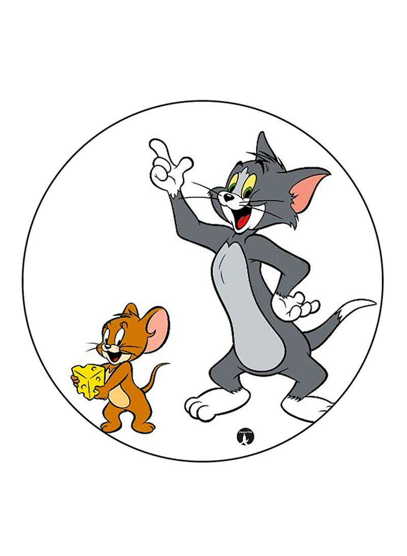 Tom And Jerry Printed Mouse Pad Round  Multicolour