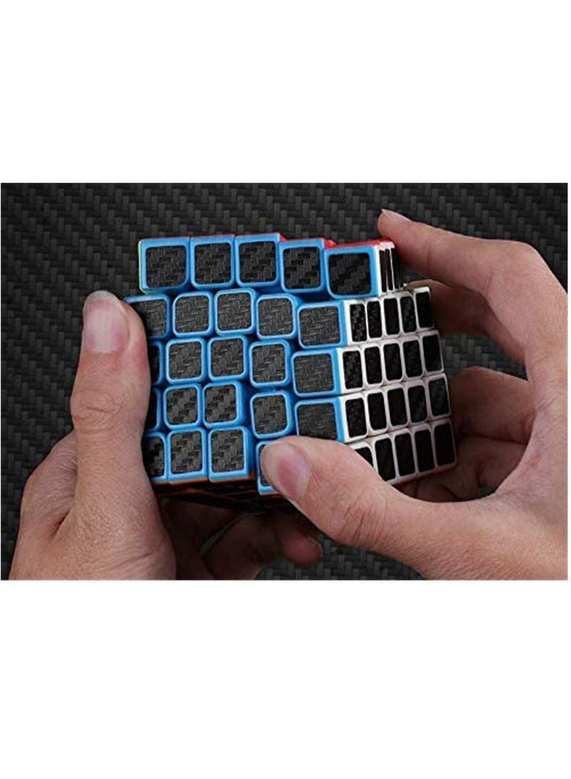 مكعب روبيك 5x5x5 مكعب سرعة سلس سحر ألياف الكربون ملصق مكعبات السرعة النسخة المحسنة سوداء - Image 5