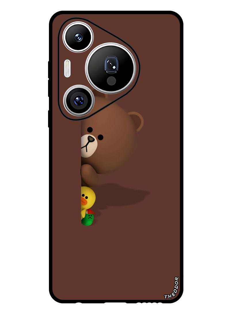 Theodor Protective Case Anti Scratch Shock Proof Bumper Cover For Huawei Pura 70 Pro Plus Bear Hiding - Image 1