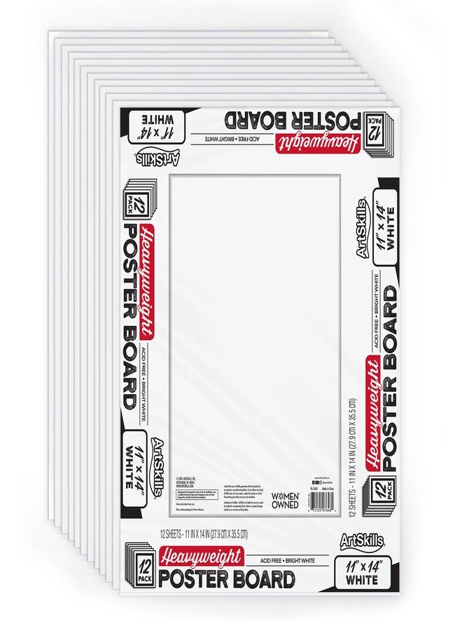 ArtSkills 11” x 14” Poster Board, Heavyweight White Poster Boards for Vision Boards, School Projects, Presentations, Arts and Crafts, 12-Pack - Image 1