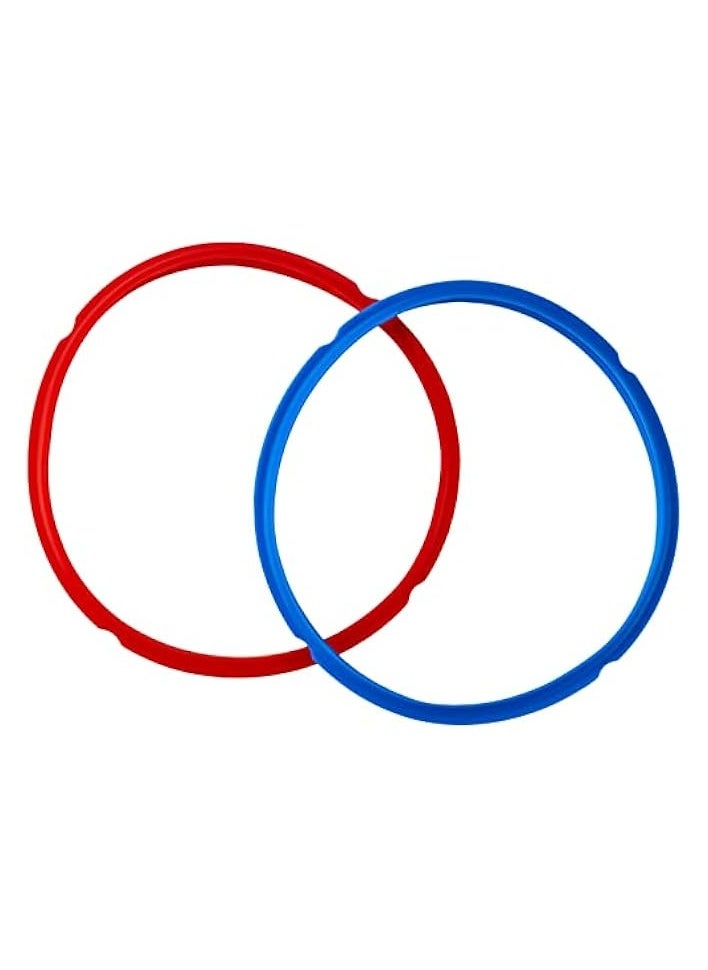 erorex Pot 2-Pack Sealing Ring 8-Qt, Inner Pot Seal Ring, Electric Pressure Cooker Accessories, Non-Toxic, BPA-Free, Replacement Parts, Red/Blue  - Image 1