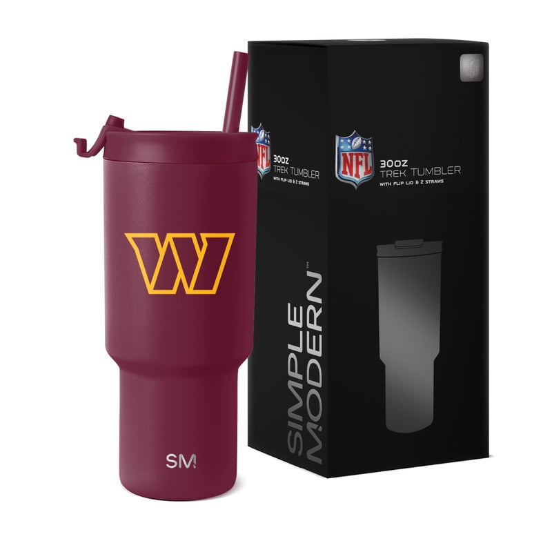 Simple Modern Officially Licensed NFL Washington Commanders 30oz Tumbler with Flip Lid and Straws Insulated Cup Stainless Steel Gifts for Men Women Trek Collection Washington Commanders - Image 2