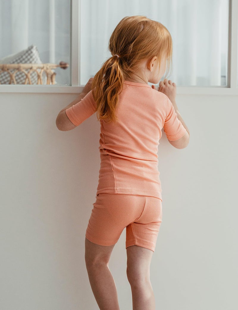 AVAUMA Newborn Baby Little Boys Girls Snug-Fit Pajamas Summer Short Sets Pjs Kids Clothes (M/Coral) - Image 5