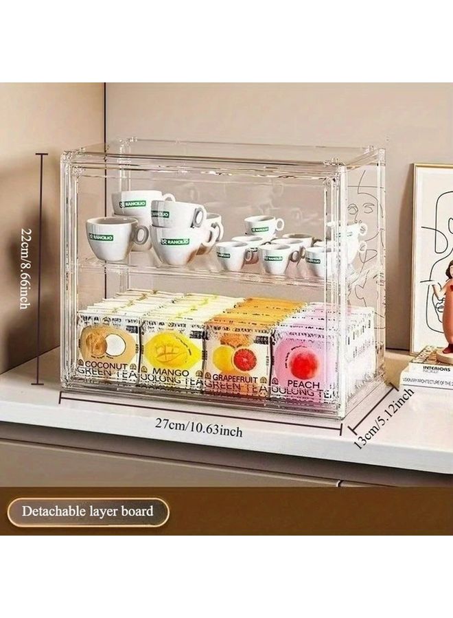 Transparent Acrylic Display Cabinet Magnetic Door Dustproof 27x22x13cm - Image 1