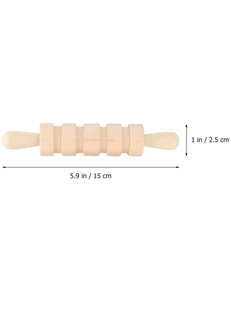 KASTWAVE Wooden Dough Tools Auxiliary Tools And Toys Clay Pattern Rolling Pin Set Dough Molding Shaping Tool for Toddler Kids Art Craft Activity Supplies - Image 4