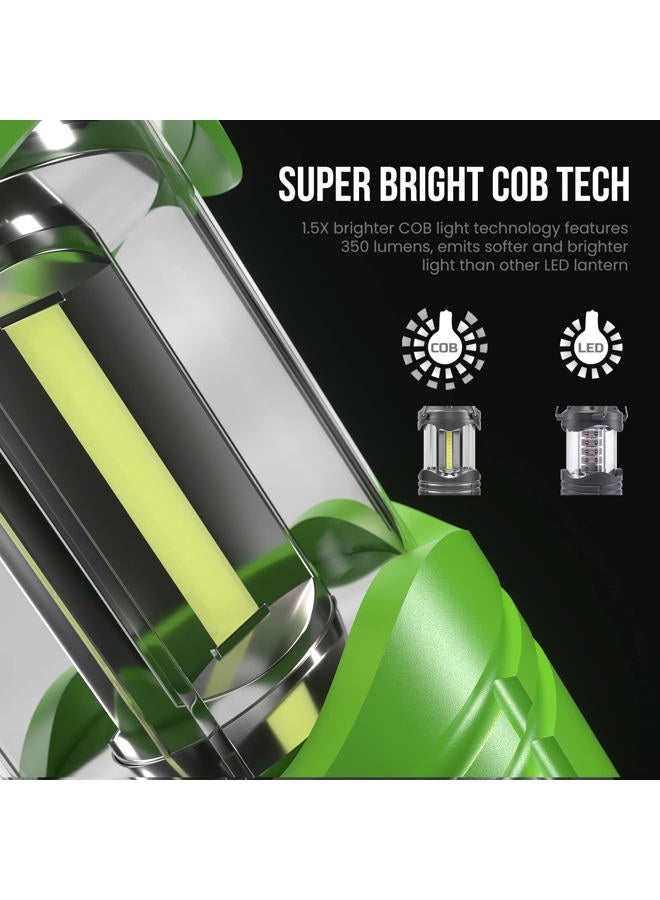 Lichamp LED Camping Lantern, 4 Pack Battery Powered Flashlight for Power Outages, Portable Collapsible Hanging Light Essential for Home, Outdoor, Emergency Lamp Survival Kit Gear for Hurricane, Green - Image 3