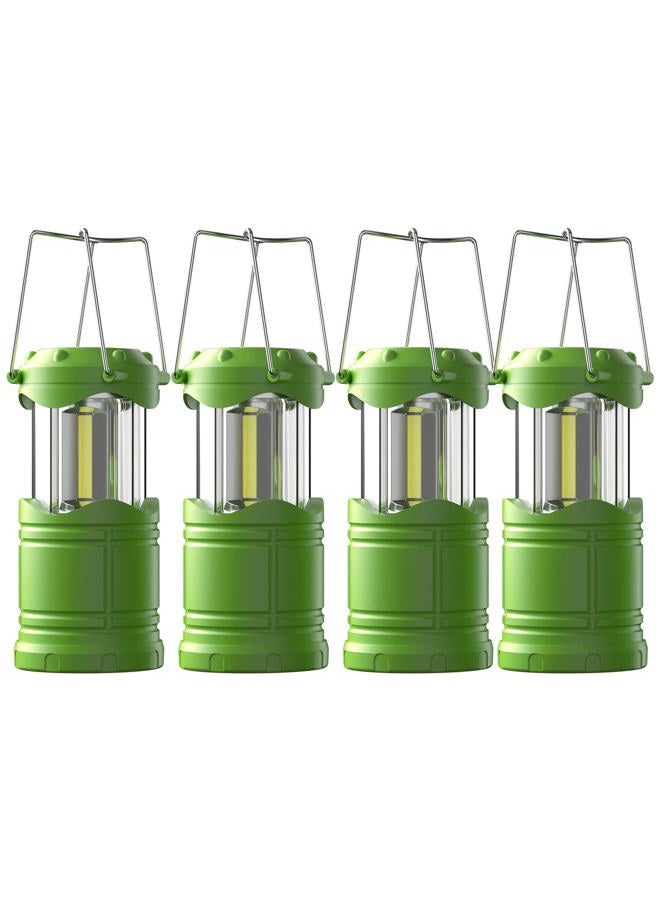 Lichamp LED Camping Lantern, 4 Pack Battery Powered Flashlight for Power Outages, Portable Collapsible Hanging Light Essential for Home, Outdoor, Emergency Lamp Survival Kit Gear for Hurricane, Green - Image 1