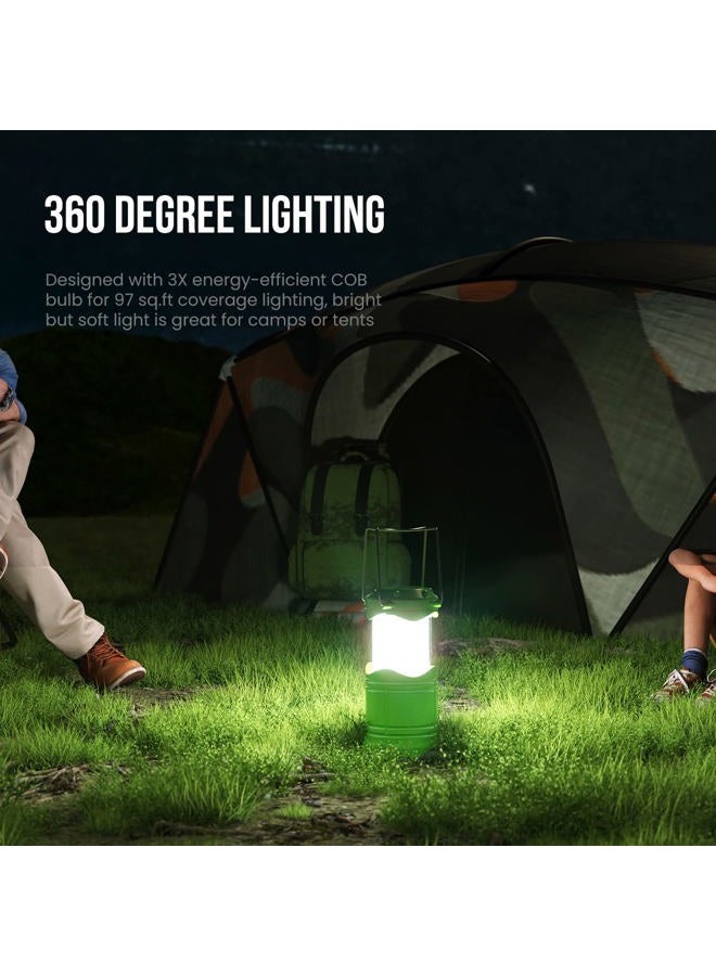 Lichamp LED Camping Lantern, 4 Pack Battery Powered Flashlight for Power Outages, Portable Collapsible Hanging Light Essential for Home, Outdoor, Emergency Lamp Survival Kit Gear for Hurricane, Green - Image 5