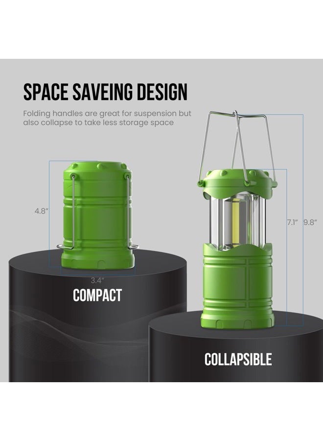 Lichamp LED Camping Lantern, 4 Pack Battery Powered Flashlight for Power Outages, Portable Collapsible Hanging Light Essential for Home, Outdoor, Emergency Lamp Survival Kit Gear for Hurricane, Green - Image 2