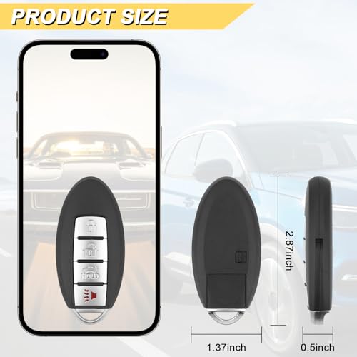 Vurkcy Key Fob Replacement for 2007-2012 Nissan Altima/ 09-14 Maxima & Murano/ 09-12 Infiniti FX35/ 08-13 G37/ 09-13 FX50/ 14-16 Q60 QX70/ 11-12 G25/ 07-08 G35, KR55WK48903 KR55WK49622,4 Buttons - Image 4