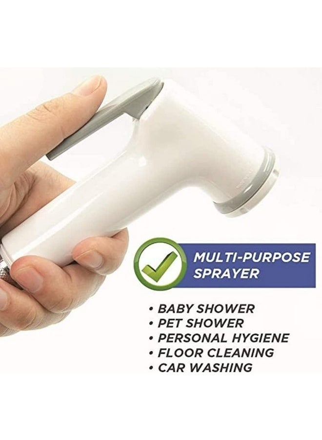 Saqoclean Alsaqer Toilet Shattaf Set Plastic Handheld Bidet Sprayer with Adjustable Water Pressure Control, Wash Shattaf Toilet Spray, Bathroom Sprayer with Complete Accessories  - Image 5