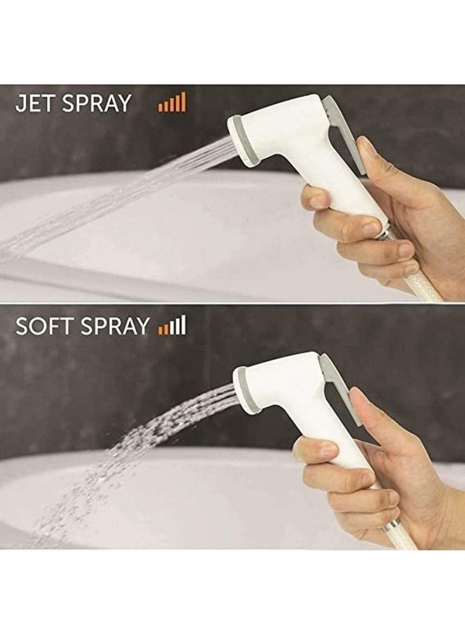 Saqoclean Alsaqer Toilet Shattaf Set Plastic Handheld Bidet Sprayer with Adjustable Water Pressure Control, Wash Shattaf Toilet Spray, Bathroom Sprayer with Complete Accessories  - Image 3