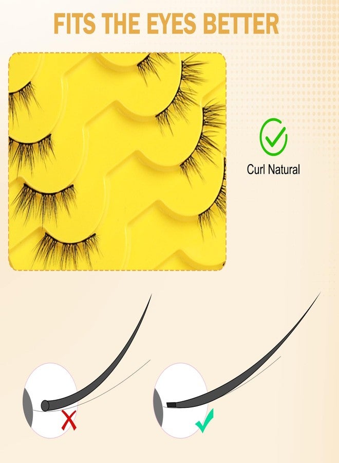 CoolShef مجموعة CoolShef المكونة من 10 أزواج من الرموش النصفية للنساء، رموش صناعية طبيعية بطول 11 مم مع شريط رفيع، رموش صناعية كثيفة وناعمة، خفيفة الوزن وقابلة لإعادة الاستخدام. - Image 3
