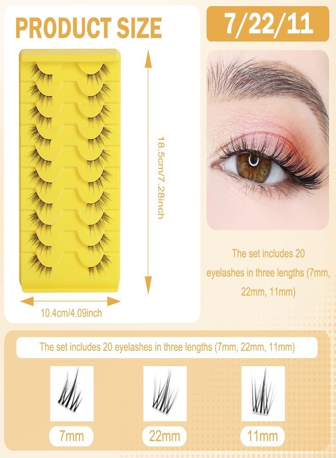 CoolShef مجموعة CoolShef المكونة من 10 أزواج من الرموش النصفية للنساء، رموش صناعية طبيعية بطول 11 مم مع شريط رفيع، رموش صناعية كثيفة وناعمة، خفيفة الوزن وقابلة لإعادة الاستخدام. - Image 2