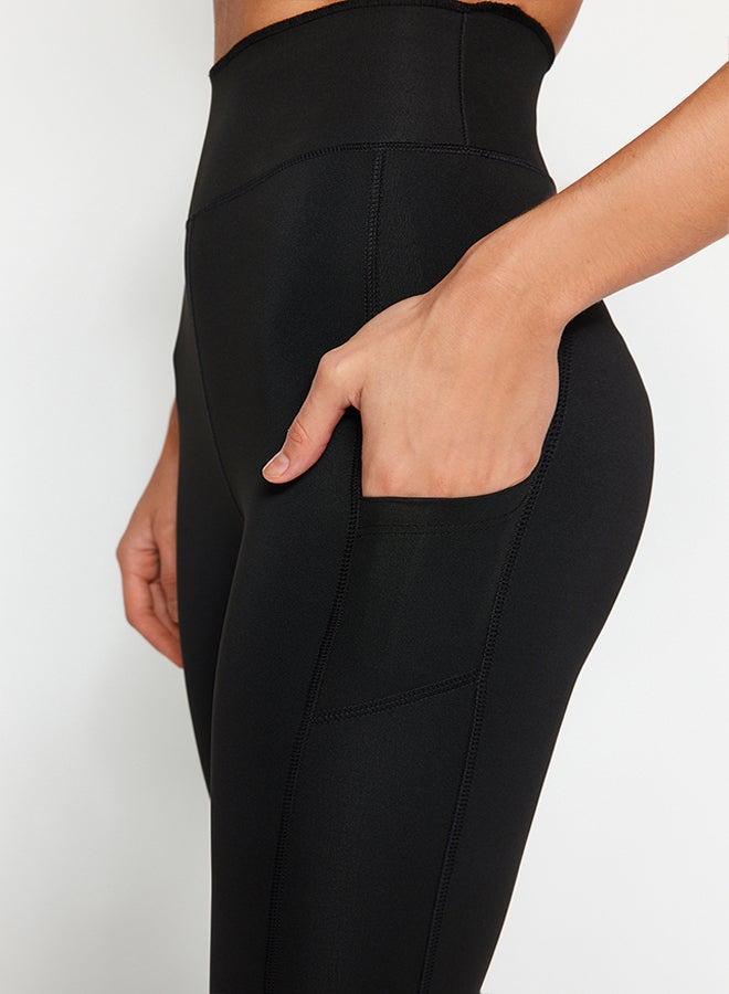trendyol Black Matte Full Length Knitted Sports Leggings with Extra Absorption Layer THMAW24TY00026 - Image 5