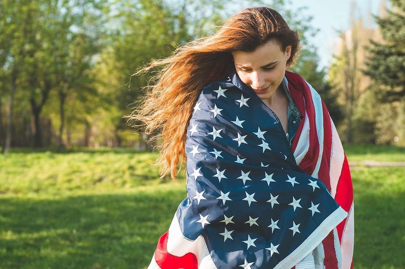 DANF FLAG American Flag 6x10 ft: Long Lasting US Flag, Heavy Duty Nylon, Embroidered Stars, Sewn Stripes, Brass Grommets, UV Protection Perfect for Outdoors! USA Flag - Image 2