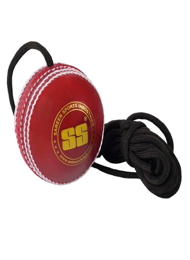 SS Hanging Ball for Bat Knocking and Practice with Reaction String (Embossed Seam) - Image 2
