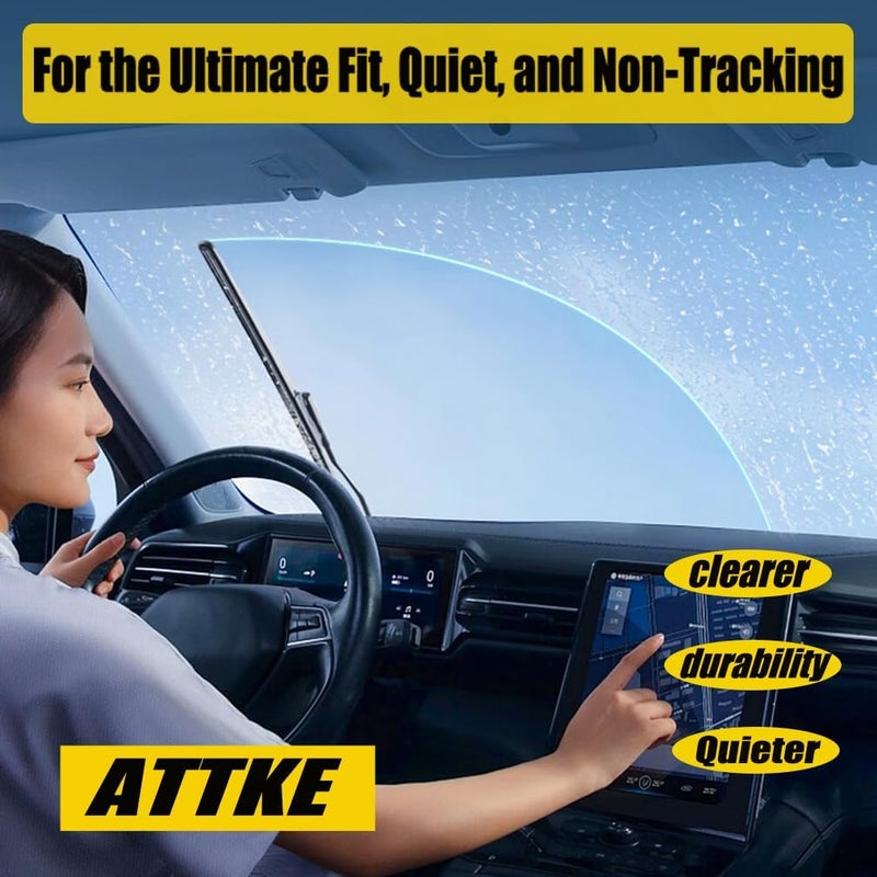 ATTKE Front Windshield Wiper Blades for Audi A6 2012-2018/A7 2012-2019 Genuine Replacement Wiper Blade Set 26"/21" (Set of 2) - Image 5