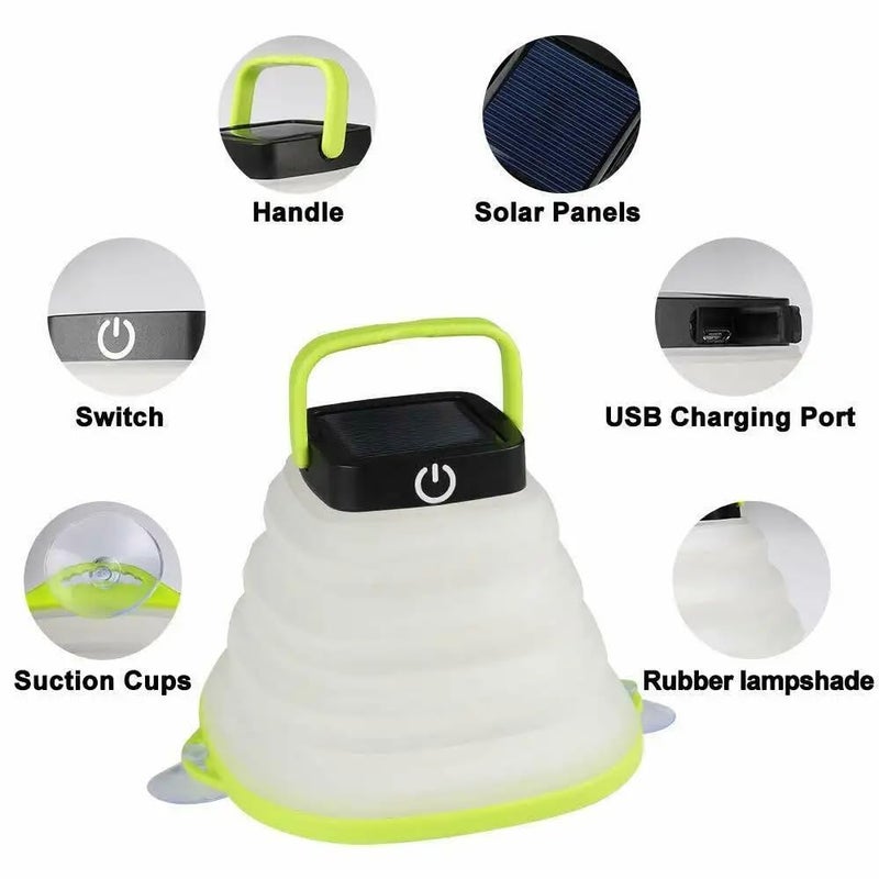 Burmy Burmy LED Camping Lantern Collapsible Camping Lamp Rechargeable USB Solar Powered Outdoor Lights for Camping Hiking Backpacking Multicolor  - Image 2