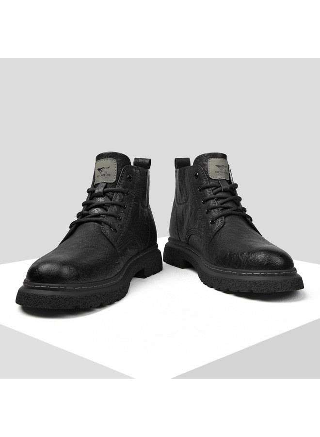 Septwolves Hot Selling】men's Martin Boots Workwear Black Riding Boots American Style Leather Boots For Men - Image 5