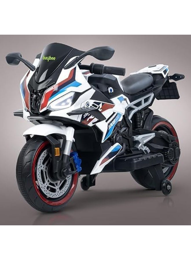 Electric children's bicycle with manual accelerator and foot brake | Multi-colored ride-on toy for kids - Image 1