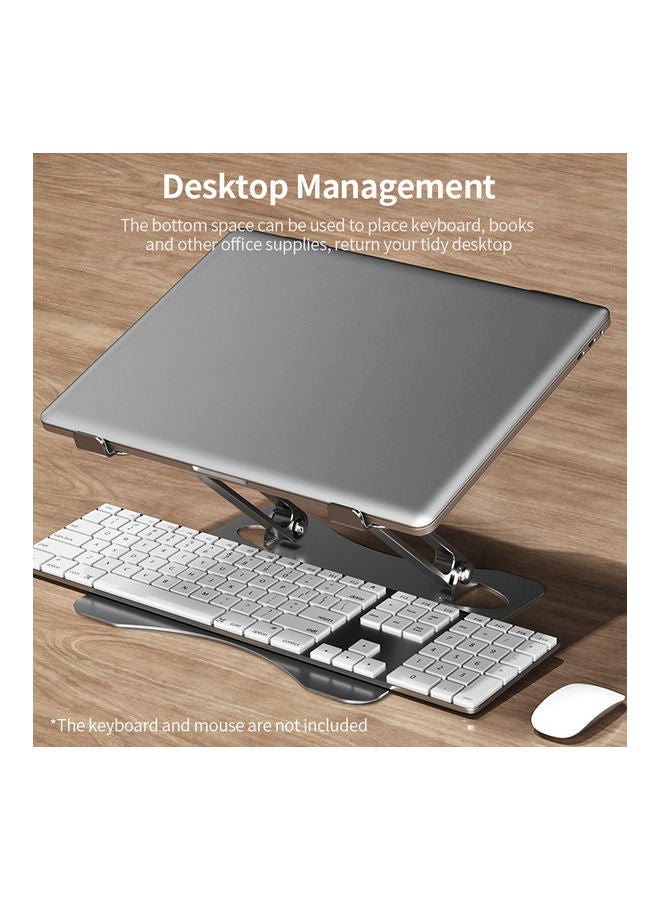 NIBEMINENT Adjustable Portable Folding Laptop Stand Silver - Image 2