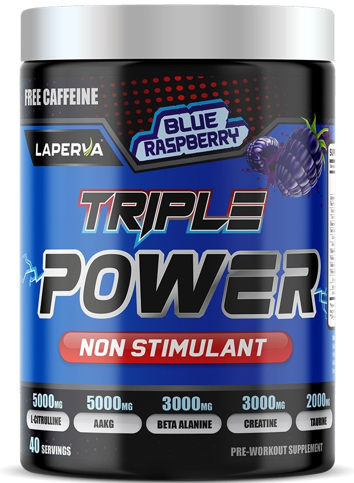 لابيرفا تريبل باور بدون منشطات – بنكهة التوت الأزرق – 500 جم – يعزز الضخامة العضلية ويُحسّن القدرة على التحمل