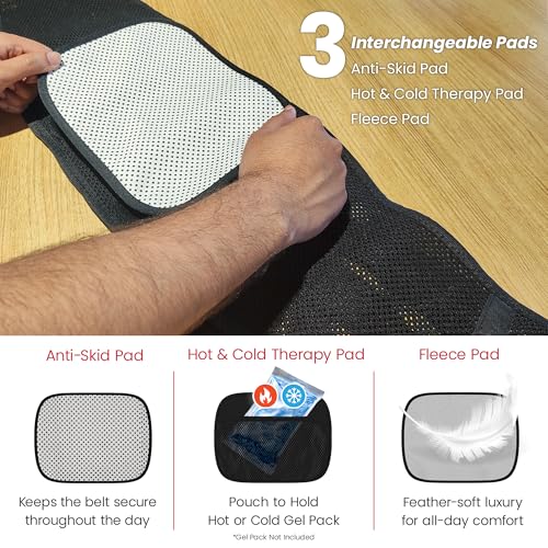 AGEasy Antara Spine Pro Max Belt with 3 Interchangeable Pads | Back Support with Hot/Cold Therapy | Lumbar Support Belt for Back Pain, Muscle Strain, Sciatica, Posture, Spinal Recovery, Osteoporosis - Image 4