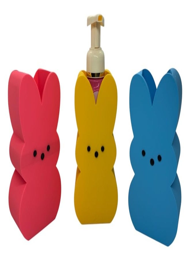 حامل موزع صابون مطبوع ثلاثي الأبعاد على شكل أرنب مستوحى من حلوى Peeps، مناسب لزجاجات صابون باث آند بودي وركس الرغوي - Image 2
