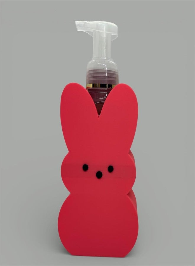 حامل موزع صابون مطبوع ثلاثي الأبعاد على شكل أرنب مستوحى من حلوى Peeps، مناسب لزجاجات صابون باث آند بودي وركس الرغوي - Image 1