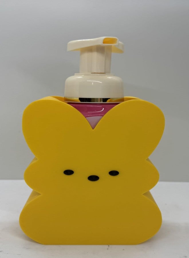 حامل موزع صابون مطبوع ثلاثي الأبعاد على شكل أرنب مستوحى من حلوى Peeps، مناسب لزجاجات صابون باث آند بودي وركس الرغوي - Image 3