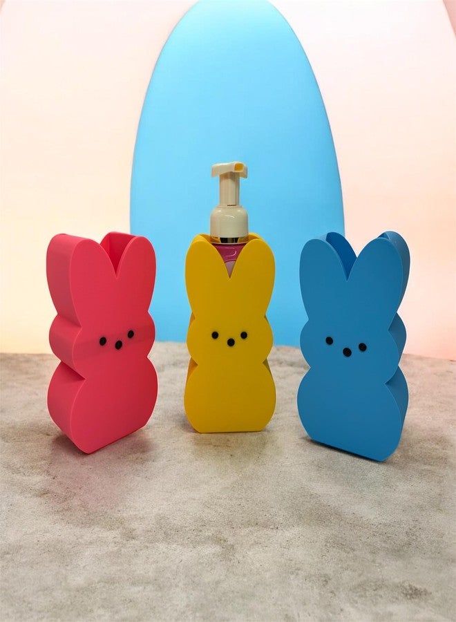 حامل موزع صابون مطبوع ثلاثي الأبعاد على شكل أرنب مستوحى من حلوى Peeps، مناسب لزجاجات صابون باث آند بودي وركس الرغوي - Image 5
