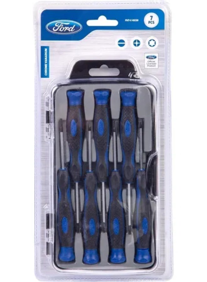 Ford CRV Precision Screwdriver Set Heavy Duty Black Blue 50mm - Image 1