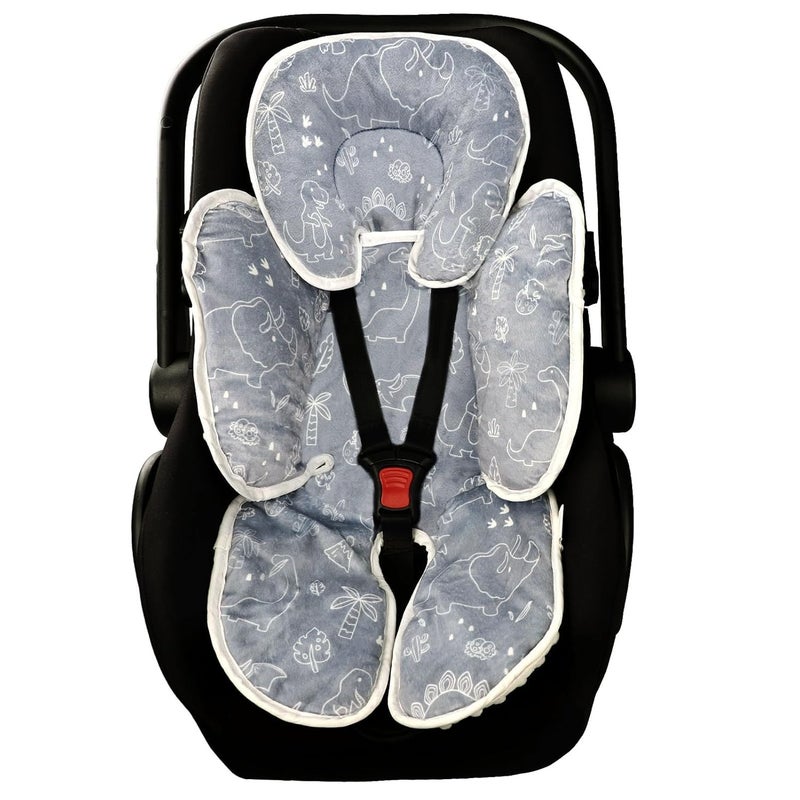 DILIMI Baby Car Seat Head and Body Support, 2-in-1 Infant Car Seat Insert, Soft Cushion for Car Seat, Stroller, Bouncers, Dinosaur - Image 1